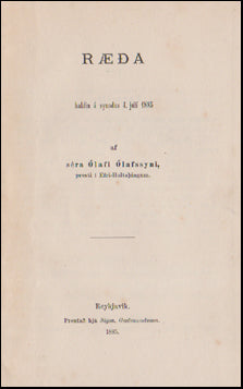 Ræða haldin á synodus 4. júlí 1885 # 52683