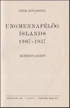 Ungmennafélög Íslands 1907-1937. Minningarrit # 52719