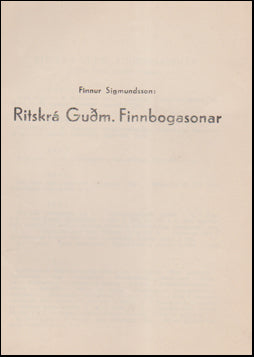 Ritskrá Guðmundar Finnbogasonar # 52763