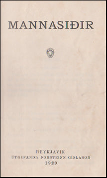 Mannasiðir # 52914