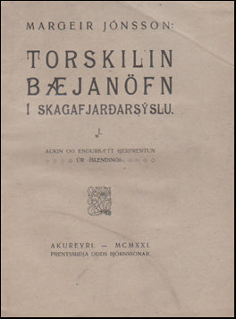 Torskilin bæjarnöfn í Skagafjarðarsýslu # 52944