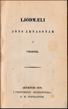 Ljóðmæli Jóns Árnasonar á Víðimýri # 53075