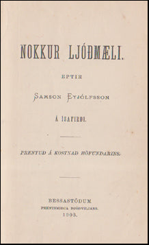Nokkur ljóðmæli eptir Samson Eyjólfsson # 53212