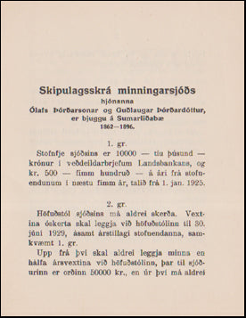 Skipulagsskrá minningarsjóðs # 53498