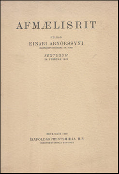 Afmælisrit helgað Einari Arnórssyni # 53502