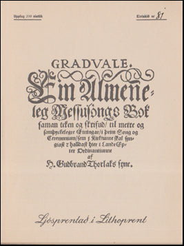 Gradvale. Ein Almeneleg Messusöngs # 53503