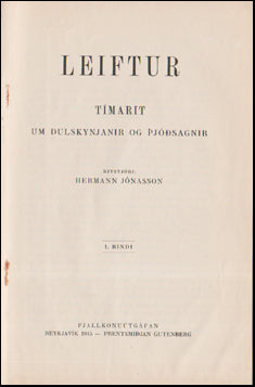Leiftur – Tímarit um dulskynjanir og þjóðsagnir # 53800