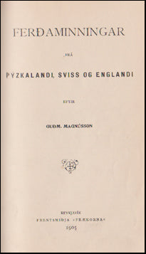 Ferðaminningar frá Þýzkalandi, Sviss og Englandi # 53974