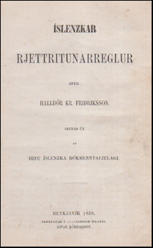 Íslenzkar rjettritunarreglur # 54329