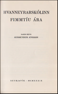 Hvanneyrarskólinn fimmtíu ára # 54429
