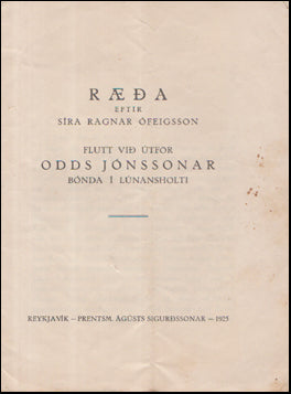 Ræða við útför Odds Jónssonar # 54462