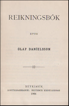 Reikningsbók eptir Ólaf Daníelsson # 79980