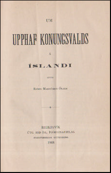 Um upphaf konungsvalds á Íslandi # 54919