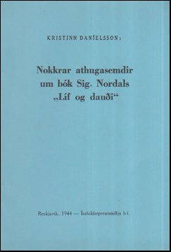 Nokkrar athugasemdir við bók Sig. Nordals „Líf og dauði“. # 55415