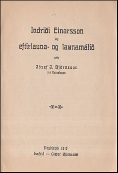 Indriði Einarsson og eftirlauna- og launamálið # 55520