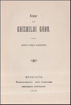 Rímur af Gríshildi góðu # 55823