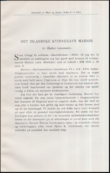 Det Islandske kvinnenavn Marion # 56098