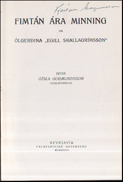 Fimtán ára minning um Ölgerðina <i>Egill Skallagrímsson</i> # 57177