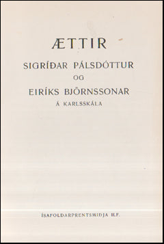 Ættir Sigríðar Pálsdóttur og Eiríks Björnssonar # 57237