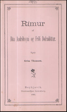 Rímur af Búa Andríðssyni og Fríði Dofradóttur # 57290