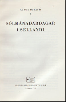 Sólmánaðardagar í Sellandi # 79112