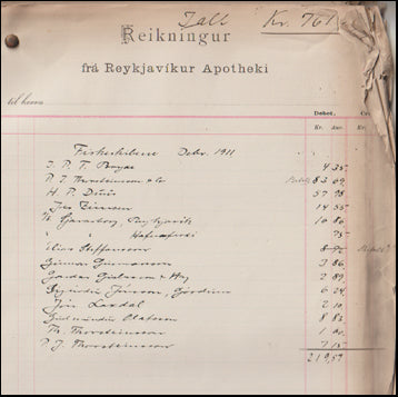Bókhaldsbók frá Reykjavíkur Apoteki # 57579
