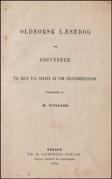 Oldnorsk læsebog for begyndere # 58541