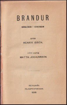 Brandur. Sjónleikur í hendingum # 58572
