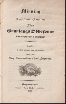 Minning Consistorial-Assessors Síra Gunnlaugs Oddssonar # 58579