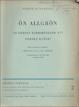 Ön allgrön. Är Eddans Harbardsljod ett norskt kväde? # 58751