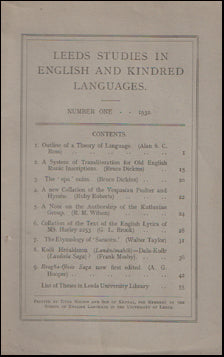 Leeds Studies in English and kindred language # 58840