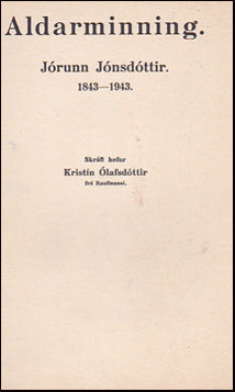 Aldarminning. Jórunn Jónsdóttir # 58955