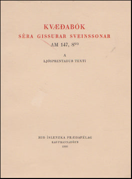 Kvæðabók séra Gissurar Sveinssonar # 59003