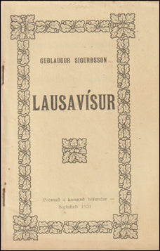 Lausavísur eftir Guðlaug Sigurðsson # 59815