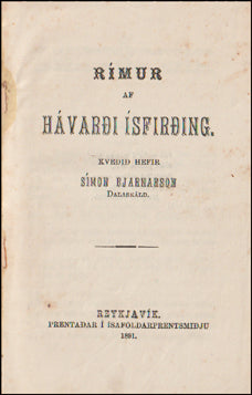 Rímur af Hávarði Ísfirðing # 59828