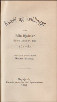 Kvæði og kviðlingar eptir Bólu-Hjálmar # 59841