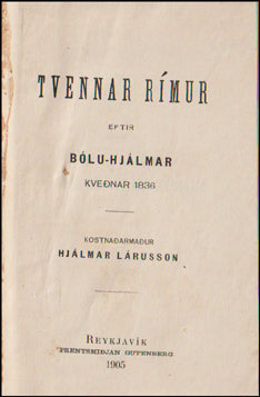 Tvennar rímur eftir Bólu-Hjálmar # 59857
