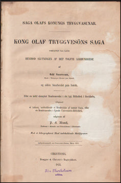 Kong Olaf Tryggvesöns saga # 59885