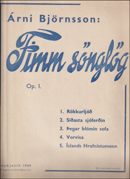 Fimm sönglög # 60118
