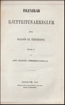 Íslenzkar rjettritunarreglur # 60249