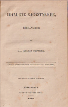 Udvalgte sagastykker fordanskede af Grimur Thomsen # 60297