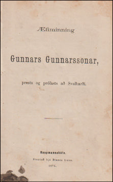 Æfiminning Gunnars Gunnarssonar prests # 60371