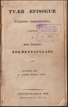 Tvær Æfisögur útlendra merkismanna # 61651
