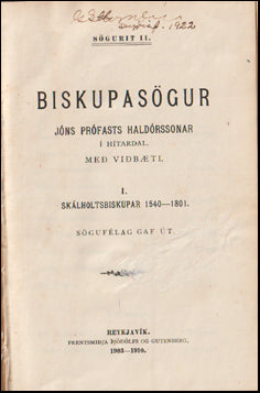 Biskupasögur Jóns prófasts Haldórssonar í Hítardal # 60524