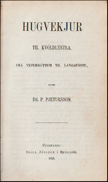 Hugvekjur til kvöldlestra, frá veturnóttum til langaföstu # 83064
