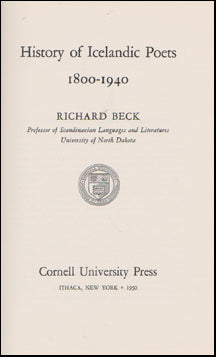 History of Icelandic Poets 1800-1940 # 60681