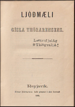 Ljóðmæli Gísla Thórarensens # 60687