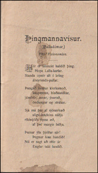 Þingmannavísur. (Palladómur) # 61091