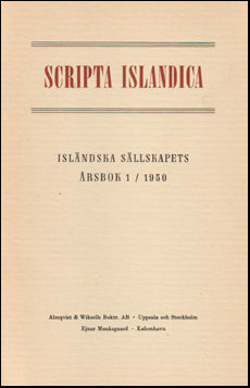 Scripta Isladica 1/1950