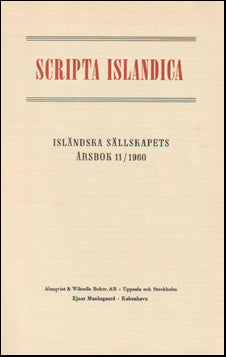 Scripta Isladica 11/1960 # 61212
